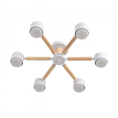 8306/6C COMFI белый, дерево/металл Светильник потолочный GX53 LED 6*7W 220V VUDI