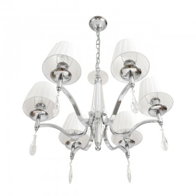 8316/6 CLASSI LN26 хром/белый, металл/хрусталь/текстиль Люстра E14 6*40W 220V MAGDA