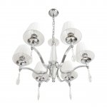 8316/6 CLASSI LN26 хром/белый, металл/хрусталь/текстиль Люстра E14 6*40W 220V MAGDA