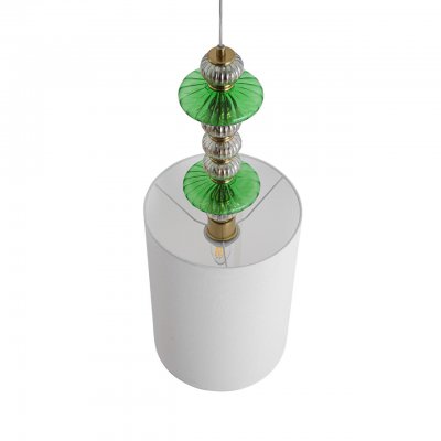 8337/1A MODERNI бронза/белый/зеленый, металл/стекло/текстиль Подвес E27 60W 220V ILMIRA