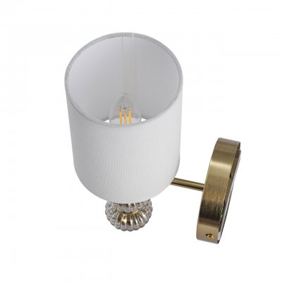 8337/1W MODERNI бронза/белый, металл/стекло/текстиль Бра E14 40W 220V ILMIRA