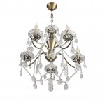 8346/5 CLASSI бронза/прозрачный, металл/хрусталь Люстра потолочная E14 5*40W 220V LUINA