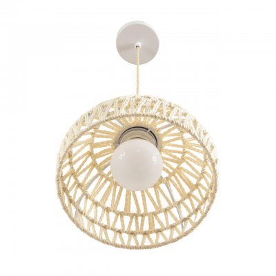 8368/1A ECO LN26 327 белый/бежевый, цемент/металл/джутовый шнур Подвес E27 LED 10W 220V BOHO