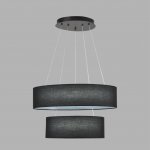 8373/55L LEDIO LN26 257 черный, металл/текстиль/силикон Люстра подвесная LED 55W 3000/4000/6000K 220V SAVA