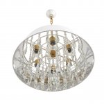 8374/6 CLASSI LN латунь/белый/прозрачный, металл/текстиль/хрусталь Люстра подвесная E27 6*60W 220V MITRIM