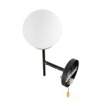 8375/1W MODERNI LN черный/латунь/белый, металл/стекло Бра E27 60W 220V ELRONA