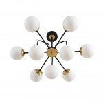 8375/9C MODERNI LN черный/латунь/белый, металл/стекло Люстра потолочная E27 9*60W 220V ELRONA