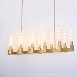 Люстра RH CANELLE Linear Chandelier 12 Modern Brass ImperiumLoft 84598-22