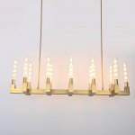 Люстра RH CANELLE Linear Chandelier 12 Modern Brass ImperiumLoft 84598-22