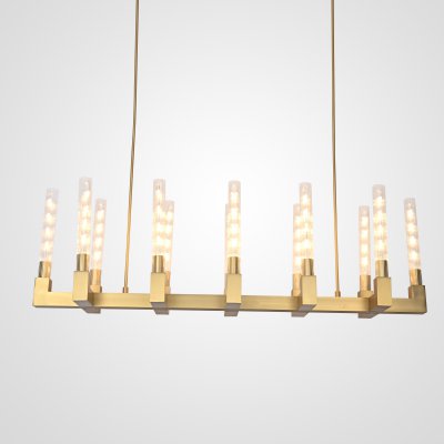 Люстра RH CANELLE Linear Chandelier 12 Modern Brass ImperiumLoft 84598-22