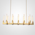 Люстра RH CANELLE Linear Chandelier 12 Modern Brass ImperiumLoft 84598-22