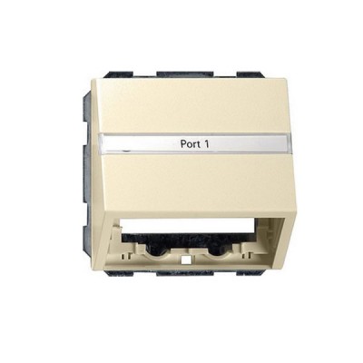 Gira S-55 Крем глянц Накладка с опорной пласт для розеток средств связи, с шильдиком (G87001)