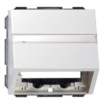 Gira S-55 Алюминий Накладка с опорной пласт для розеток средств связи, с шильдиком (G87026)