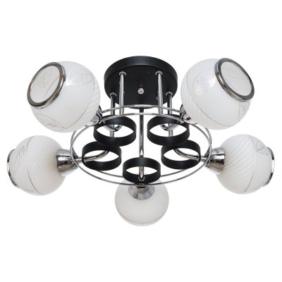 Потолочный светильник Экономсвет 90249/5BK+CR WT Потолочный светильник Экономсвет 90249/5BK+CR WT