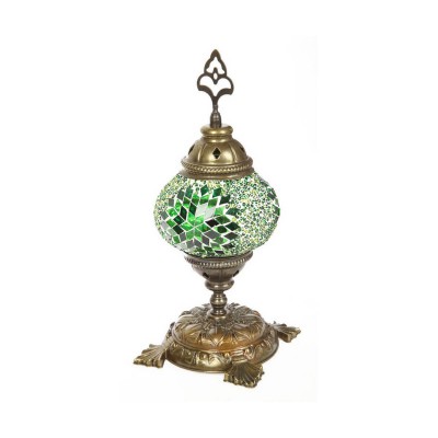 Настольная лампа МАРОККО зеленая h31 d12 E14 1*40W Kink light 903,07