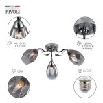 Люстра Rivoli Hillary 9103-303 3 * Е27 60 Вт модерн