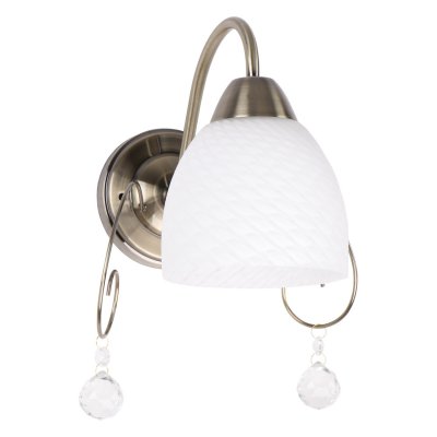 Светильник бра классическое с хрусталем 91035/1wAB WT Экономсвет