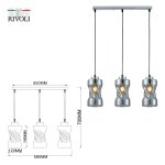 Светильник подвесной (подвес) Rivoli Tiffany 9108-203 3 * Е27 60 Вт модерн потолочный