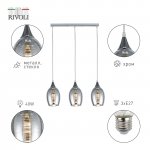 Светильник подвесной (подвес) Rivoli Malady 9123-203 3 х Е27 40 Вт модерн потолочный