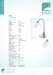 Офисная настольная лампа Eglo 91465 CARIBA 1