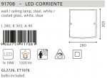 Светильник настенно-потолочный Eglo 91708 LED CORRIENTE