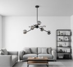 Люстра 9303P-6 black/smoky