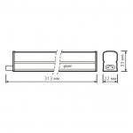 Светильник GAUSS LED TL Basic линейный матовый 4W 4000K 313*22*33