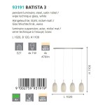 Светильник подвесной Eglo 93191 BATISTA 3