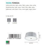 Настенно-потолочный светильник Eglo 94306 FONSEA