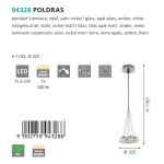 Светильник подвесной Eglo 94328 POLDRAS