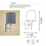 Текстильный светильник бра Eglo 94926 PASTERI