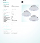 Встраиваемый светильник Eglo 95821 PINEDA