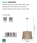 Подвесной светильник Eglo 96192 SENDERO