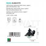 Уличный светильник настенный Eglo 96262 ALBACETE