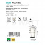 Уличный светодиодный светильник настенный Eglo 96269 BREGANZO