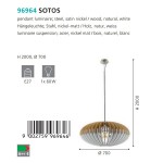 Подвесной светильник Eglo 96964 SOTOS