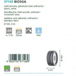 Уличный светодный светильник настенный Eglo 97148 BIOSGA