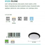 Уличный светодный светильник настенно-потолочный Eglo 97255 PILONE