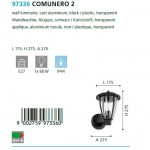 Уличный светильник настенный Eglo 97336 COMUNERO 2