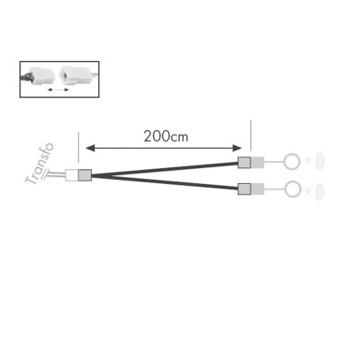 Кабель для 2 светильников 2х200 см Paulmann 97982