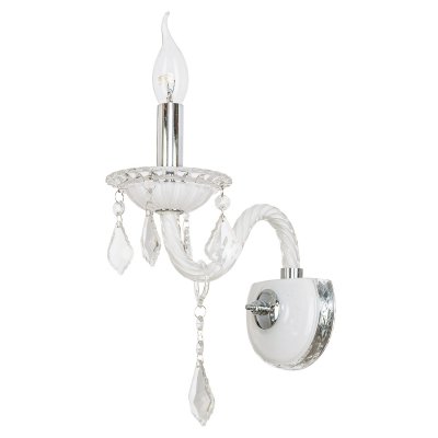 Светильник бра классическое с хрусталем Экономсвет 99043/1wCR WT