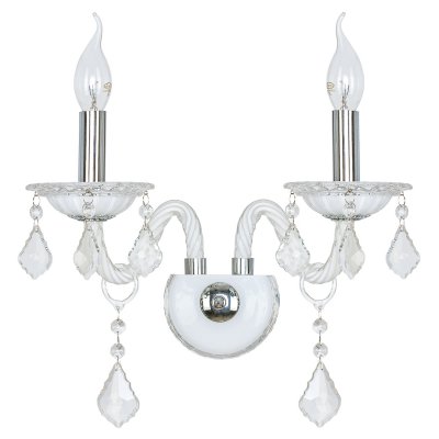 Светильник бра классическое с хрусталем Экономсвет 99043/2wCR WT