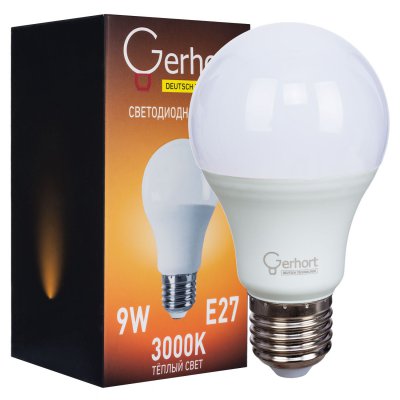 Экономсвет 9W GERHORT A60 LED 3000K E27