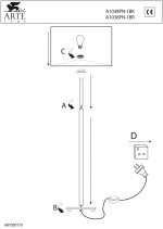 Торшер Arte lamp A1038PN-1BR Woods