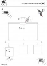Светильник подвесной Arte lamp A1038SP-3BK WOODS