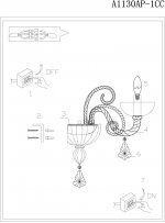 Светильник настенный Arte lamp A1130AP-1CC ALBINA