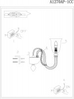 Светильник настенный Arte lamp A1270AP-1CC ANTONIO
