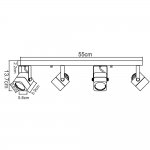 Светильник потолочный Arte lamp A1314PL-4BK LENTE