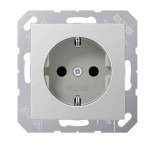 JUNG A 500 Алюминий Розетка с/з безвинт зажим (A1520AL)