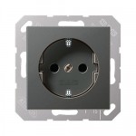 JUNG A 500 Антрацит Розетка с/з безвинт зажим (A1520BFANM)